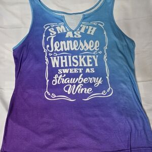 Blue and Purple Graphic Tank Top
